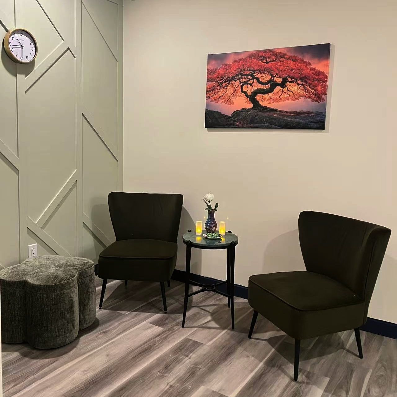 Espace détente du Spa Soleil Rouge à l’entrée